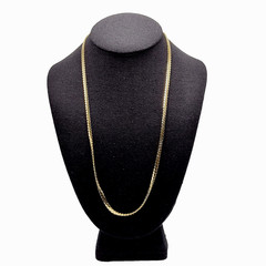 Serpentine Style Shiny Gold Tone Chain Necklace Womens Mens Vintage 24 inch