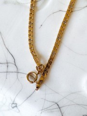 Vintage Flat Curb Link 14k Yellow Gold Bracelet