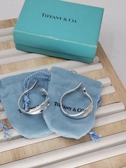Vintage Elsa Peretti Tiffany & Co Sterling Silver Minimalist Hoop Earrings Rare