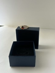 Vintage Red Cubic Zirconia Ring Gold Plated Womens Size 8.5