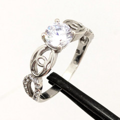 Vintage Elegant RING Sterling Silver 925 with Chic Stone -size: 8US (18mm) | #36