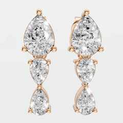 2.03 CTW Pear Lab Grown Diamond Drop Dangle Earrings Fine Jewelry