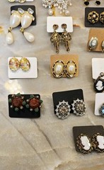Big Lot Of Beautiful Vintage Earrings , 23 Pair, So Many Cameos And More