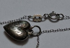 Vintage 18in Sterling Heart Necklace 925 Silver Tested