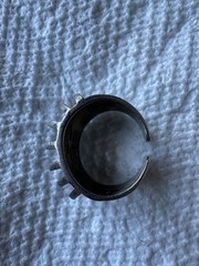 Vintage Anna Greta Eker Modernist Sterling Silver Ridged Adjustable Ring Size 6