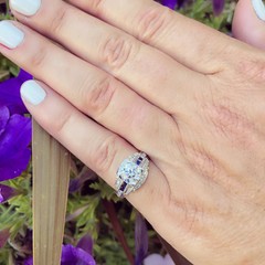 2Ct Art Deco Style Lab Created Diamond Engagement Wedding 14K White Gold FN Ring