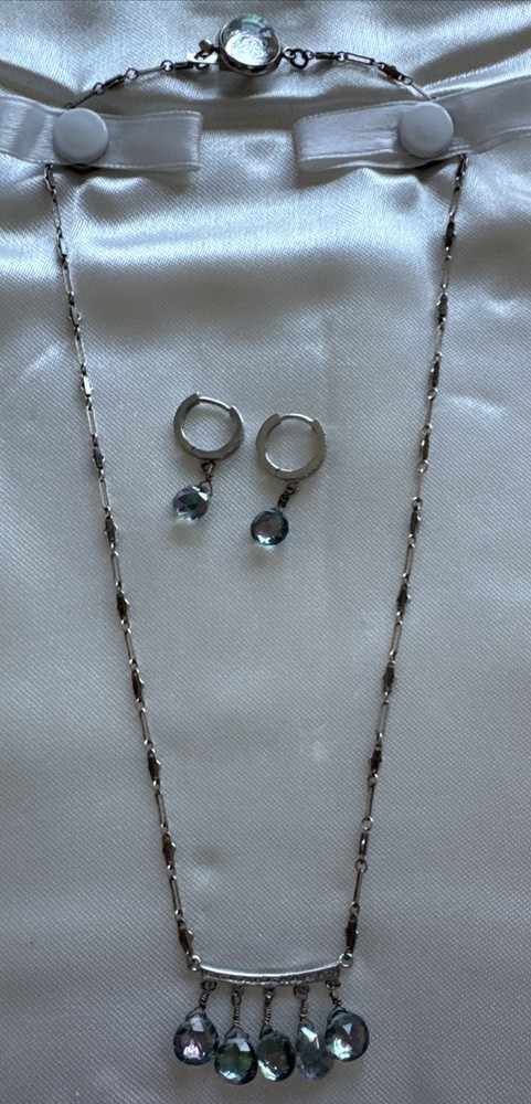 Stunning – One Of A Kind – Vintage silver 15” Beaded Necklace With Earrings