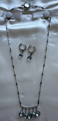 Stunning – One Of A Kind – Vintage silver 15” Beaded Necklace With Earrings