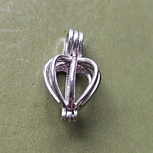 Silver Tone Heart Cage Hinged Pendant 1/2″ Fashion Jewelry