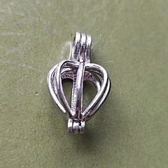 Silver Tone Heart Cage Hinged Pendant 1/2″ Fashion Jewelry
