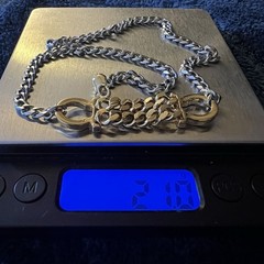 Vintage Ferragamo Hardware Necklace | Two-tone Gold Silver Curb Chain Choker 15”
