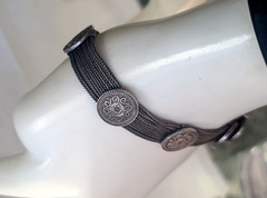 Circa 1800 Victorian Trombone Clasp Silver 7″ Antique Multi Chain Bracelet