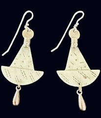 Thomas Mann Design Artisan Signed Techno-Romantic Dangle Earrings Vintage 1980’s