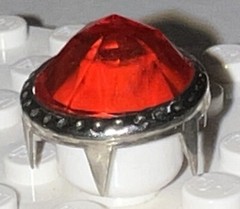 50 Lot Vintage Red Plastic JEWEL with metal rim for material stud foe rhinestone