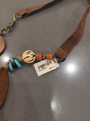 Vintage Boho Chunky Wood Bead Statement Necklace Nordstrom Retail $195 – M64