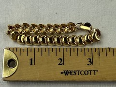Pilar Crespi Vintage Gold tone Contemporary Style half-moon Chunky Link Bracelet