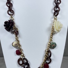 VTG Signed Erickson Beamon Runway Statement Necklace Flower Swirl Glass Pendant