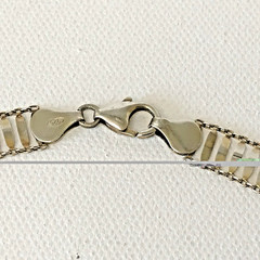 vintage JCM ITALY sterling silver ladder link 18″ collar necklace 9mm 7.63grams