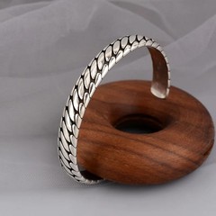 Mens Vintage Open Bangle 925 Sterling Silver Handmade Twisted Cuff Bracelet US