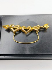Vintage Heart Brooch Charm Holder Signed P.S.C.O.