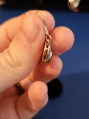Sterling Silver Ruby Heat Shaped Dangle Earrings