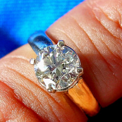 EARTH MINED DIAMOND Deco Engagement RING Vintage Estate Solitaire SOLID 14K GOLD