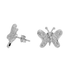 .34 Carat Diamond White Gold Pave Butterfly Earrings