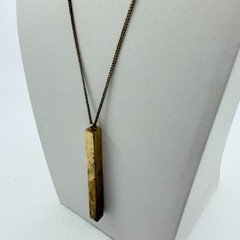 Minimalist Gold Tone Bar Pendant Necklace Long Chain Layering Statement Jewelry