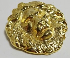 Large 1 5/8″ Vintage Leo Lion Lion’s Head Gold Plated Brooch Pin Ann Klein