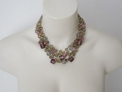 Langani Necklace Glass Beads 5 Rhg 115.4 G / 39-43 Cm