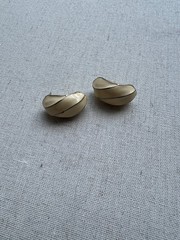 Lot of 3 Vintage White and Gold Enamel Earrings 1980s-90s (No backs)
