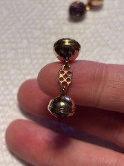 Pair Antique Gold Georgian 15ct 15k Rock Crystal Cufflinks 15kt