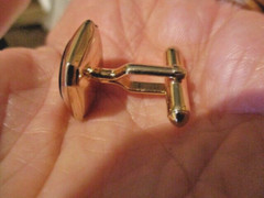 SWANK Set of 2 Cufflinks a Silvertone w/Goldtone design & Goldtone w/Faux Stone