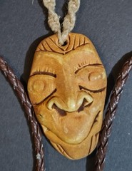 Vintage Boho Necklace Lot 8 Tribal Mask Wood Coconut Acrylic Metals Leather