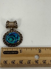 VTG Sterling Silver 925 Tested Marked Abalone Pendant 9.6 Grams Estate Find