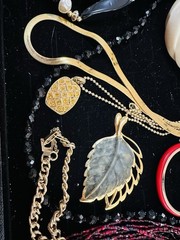 Vintage Estate Lot Of 13 Pieces Of Costume Jewelry Bohemian Glass