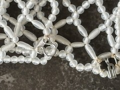 Vintage 16 Pc Faux Pearl Jewelry Lot MIA Brooch Necklaces Earrings Barrettes