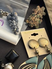 Vintage Clip On Earring Lot , All Wearable Lot #4 Sold As Is