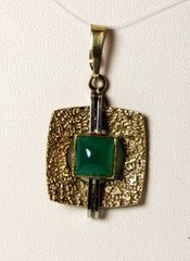 TEKA Studio 8K Yellow Gold Germany Agate Pendant Theodor Klotz 7/8″ – 6052