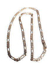 Vintage Classic Retro Style Chain Figaro Link Necklace Silver Tone Metal 22″ GUC