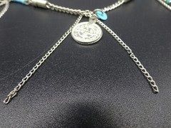 Lane Southwestern 30 in. Necklace Silver Tone Faux Turquoise Vintage