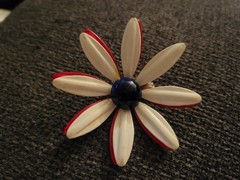 Vintage Stunning Enamel Flower Brooch 1950s To 1970s Good Condition CA E407-4