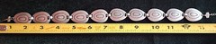 Vtg Brutalist SouthWest Style Adjustable Necklace w Cut-out Engraved Oval Panels
