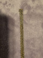 Vintage Stainless Steel Gold Tone Tennis Bracelet 7.5inch