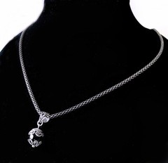 Black Onyx Pendant Necklace 925 Sterling Silver Sliding Ball 21″ Long Rope Chain