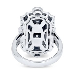 Art Deco Milgrain Ring intricate Vintage Style Statement Design Ring Moissanite