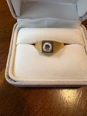 Vintage 19.2K Portuguese Gold Men’s Signet Ring 800 Hallmark Size 8.5 3.1g