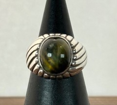 Vintage Clark & Coombs Sterling Silver & Tiger Eye Stone Ring