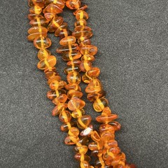 VTG Polished Baltic Amber small Chunk Stone Beaded 16″ Necklace 3 strand 30g