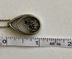 Vintage MEDICI Signed Flower Teardrop Pendant Chain 18in Necklace Lovely Ladies
